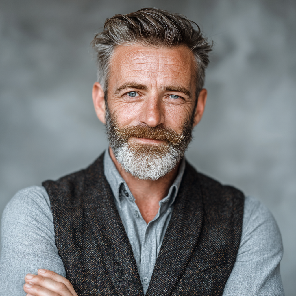 Professional man in his 50s with a confident smile, representing successful nutrition plan client testimonial